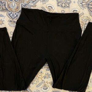 Black High-Waisted Leggings with wide waistband.